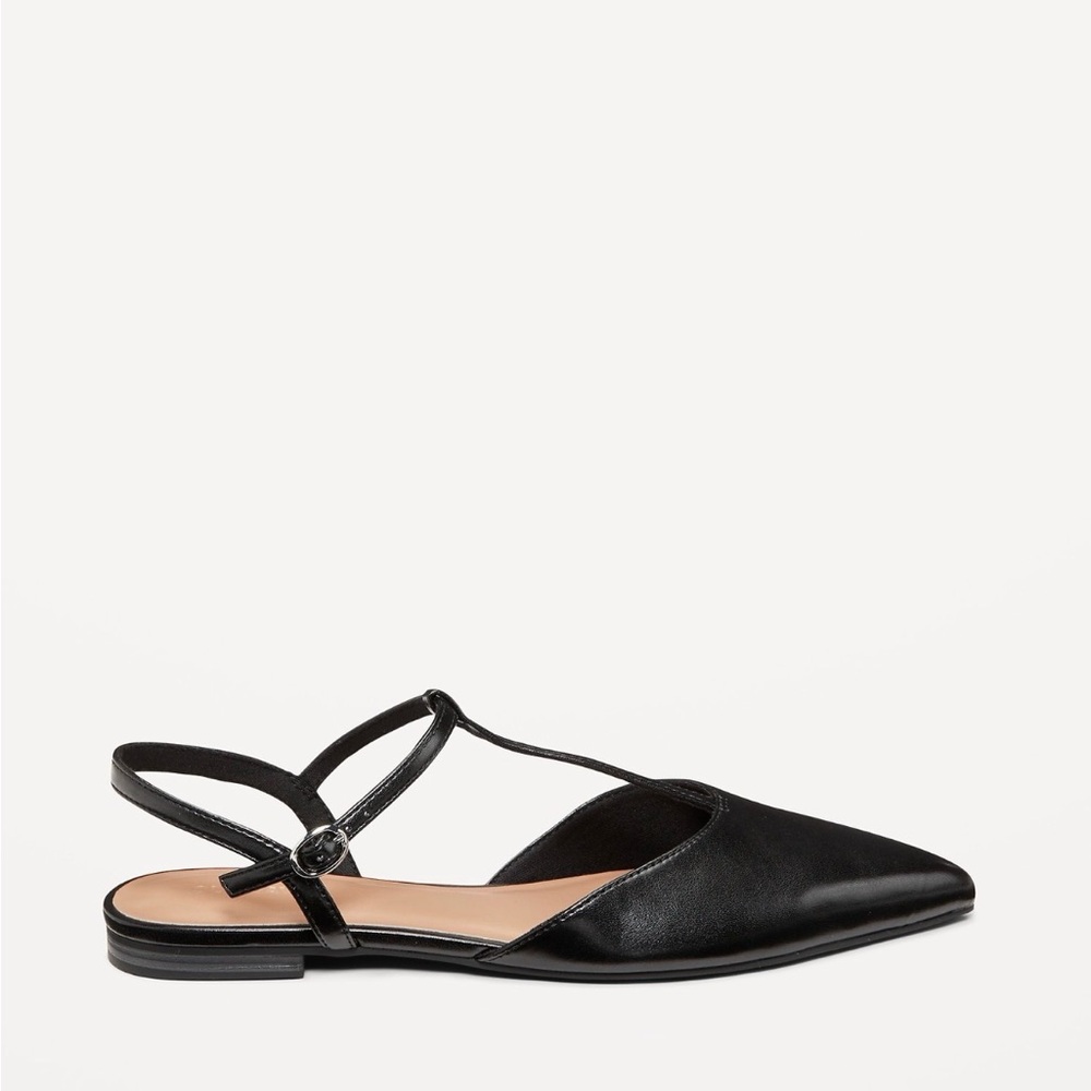NWT Old Navy Faux-Leather Mary Jane T-Strap Flats Size 8 - Picture 4 of 4